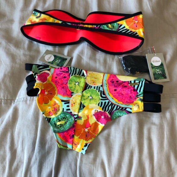 Body Glove tutti Colorful Fruit Print Bikini Set small top xsmall bottoms - Picture 6 of 11